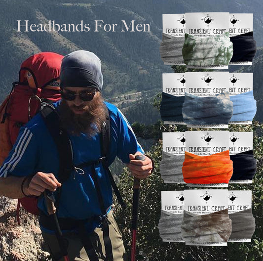 3 Pack - Mens Bamboo Headband - Pick a Color Combo - Natural Organic Headband