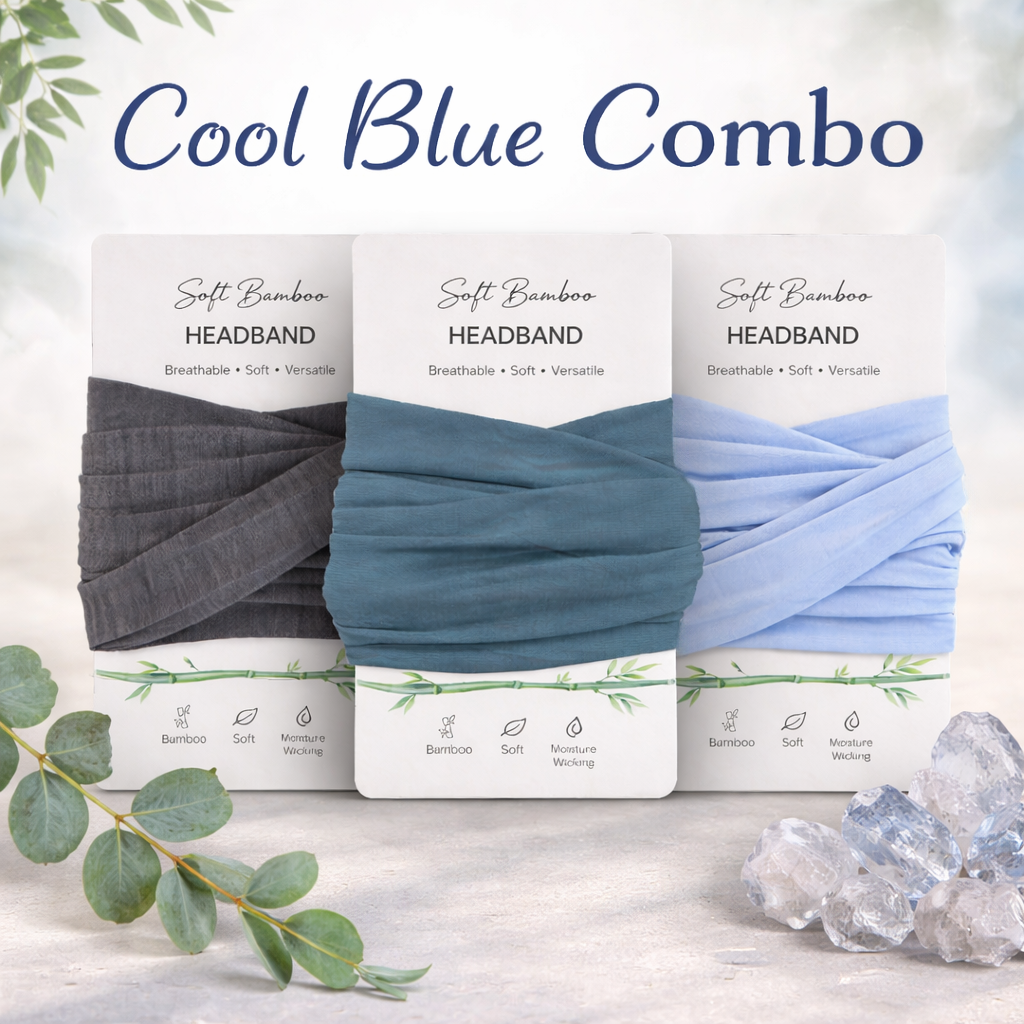 Bamboo Headband Set For Men – 3 Pack | Soft Breathable Yoga & Workout Headbands | Eco Friendly Athletic Hair Bands