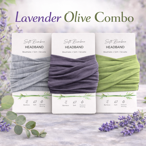 Bamboo Headband Set For Men – 3 Pack | Soft Breathable Yoga & Workout Headbands | Eco Friendly Athletic Hair Bands