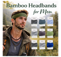Bamboo Headband Set For Men – 3 Pack | Soft Breathable Yoga & Workout Headbands | Eco Friendly Athletic Hair Bands