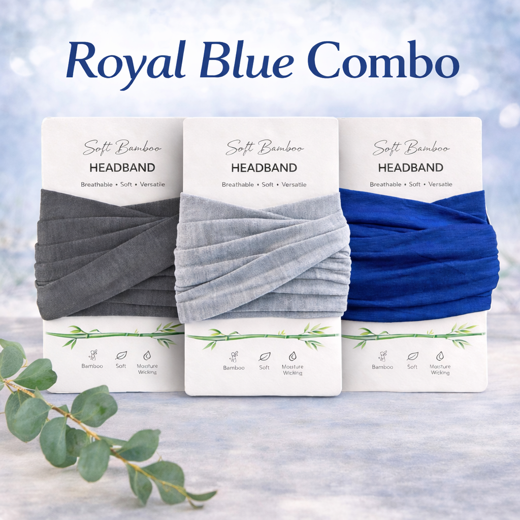 Bamboo Headband Set For Men – 3 Pack | Soft Breathable Yoga & Workout Headbands | Eco Friendly Athletic Hair Bands