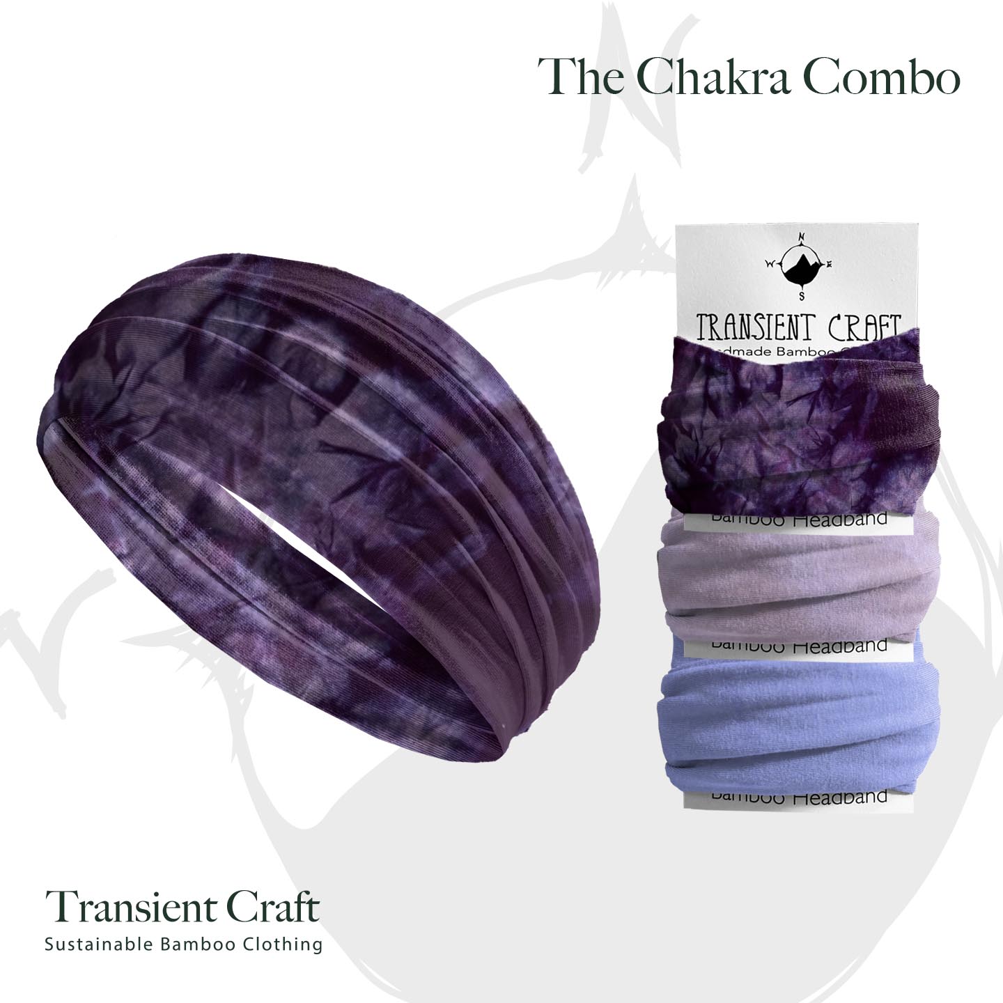 The Eco-Friendly Bamboo Headband 3 Pack - for Yoga - The Chakra Combo- An Athletic Must-Have