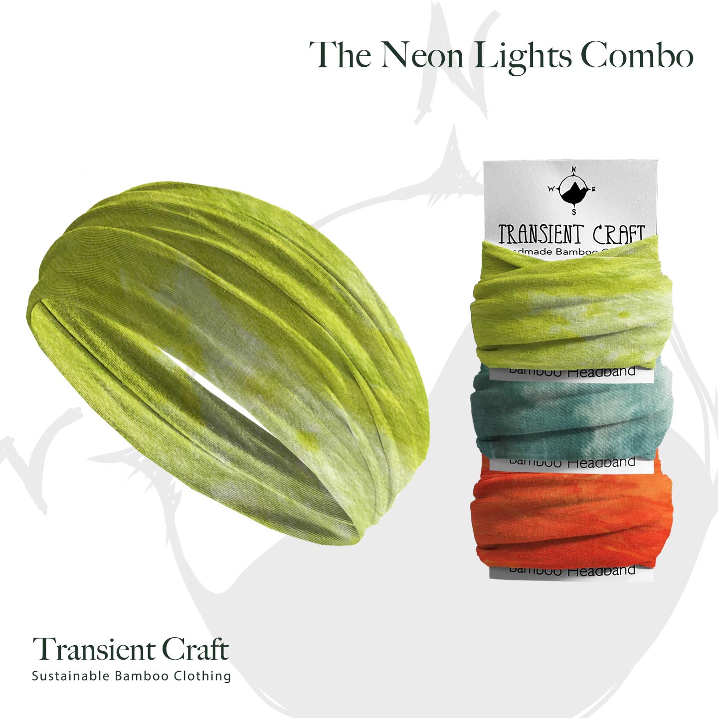 The Eco-Friendly Bamboo Headband 3 Pack - for Running - Neon Lights combo- An Athletic Must-Have
