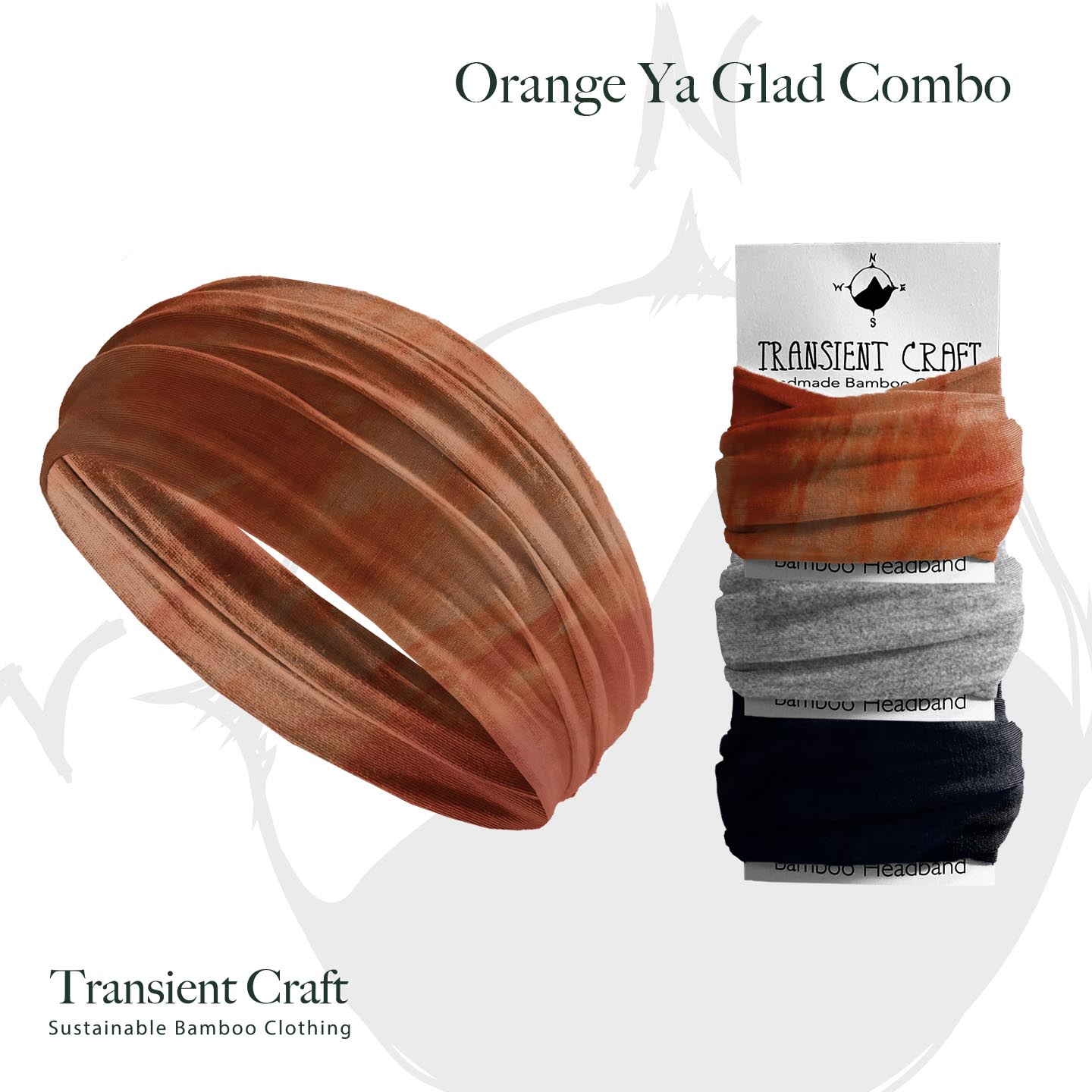 3 Pack - Bamboo Headband - Pick a Color Combo - Natural Organic Headband