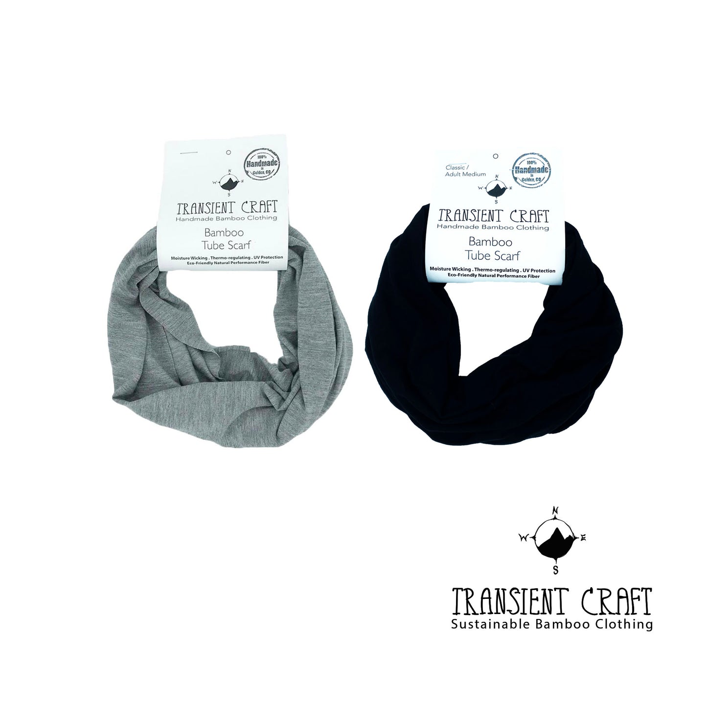 2 Pack Deal - Natural Bamboo Face Mask - Bamboo Headband /Scarf/Neck Gaiter/Tube Scarf - Multi-function-Mens/Women's-Organic Clothing