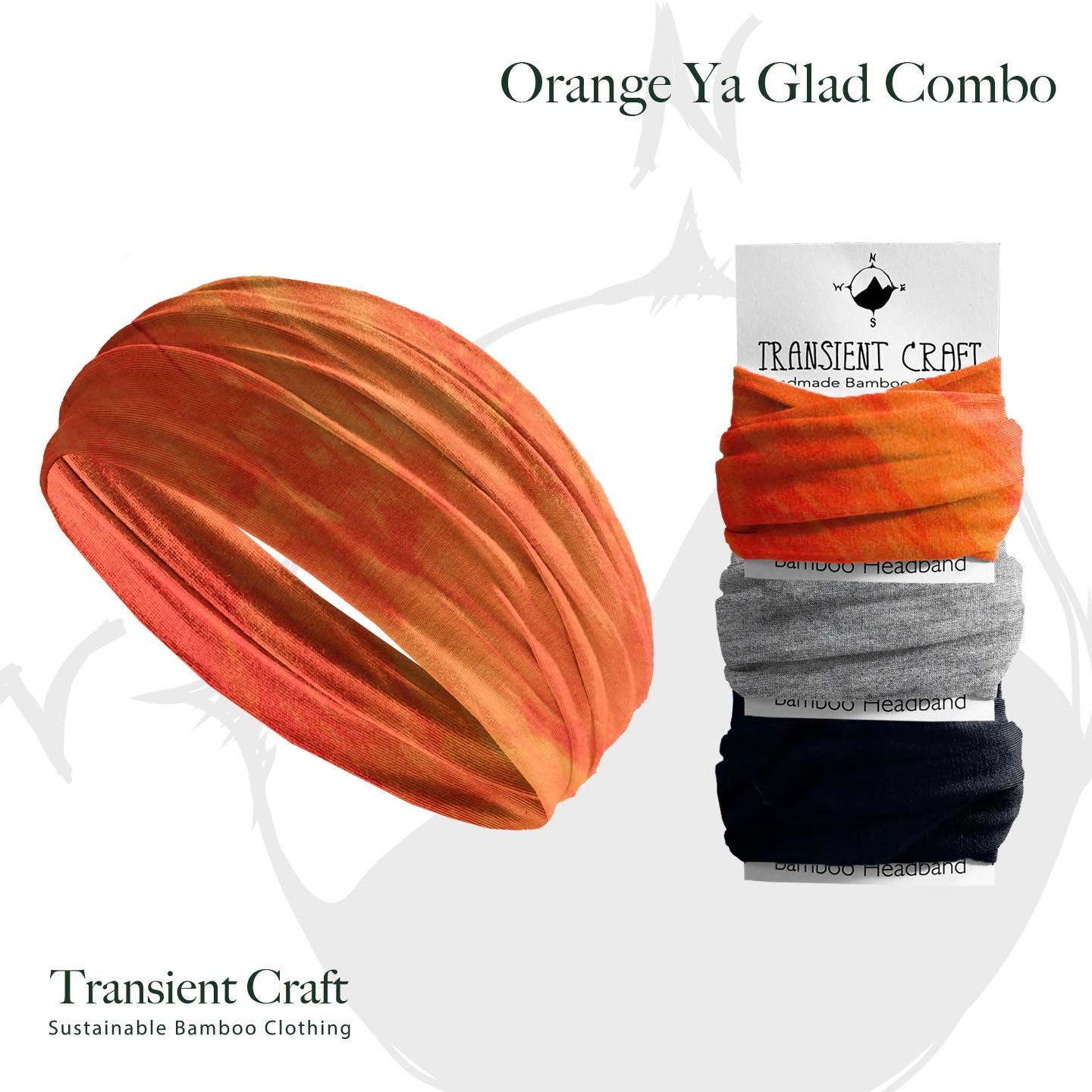 3 Pack - Mens Bamboo Headband - Pick a Color Combo - Natural Organic Headband